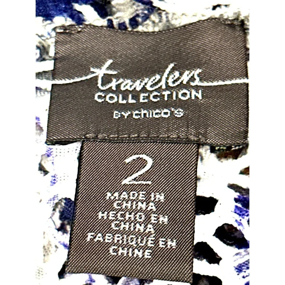 Chicos Traveler Collection Open Front Net Cover Up Elegant Breezy Layering Piece - Picture 4 of 11